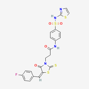 3-[(5E)-5-[(4-fluorophenyl)methylidene]-4-oxo-2-sulfanylidene-1,3-thiazolidin-3-yl]-N-[4-(1,3-thiazol-2-ylsulfamoyl)phenyl]propanamide