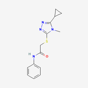 2-[(5-cyclopropyl-4-methyl-4H-1,2,4-triazol-3-yl)sulfanyl]-N-phenylacetamide