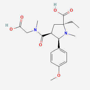 molecular formula C19H26N2O6 B5454095 (2S*,4S*,5R*)-4-{[(carboxymethyl)(methyl)amino]carbonyl}-2-ethyl-5-(4-methoxyphenyl)-1-methylpyrrolidine-2-carboxylic acid 