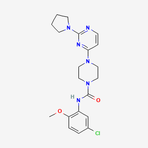 molecular formula C20H25ClN6O2 B5454101 N-(5-chloro-2-methoxyphenyl)-4-[2-(1-pyrrolidinyl)-4-pyrimidinyl]-1-piperazinecarboxamide 