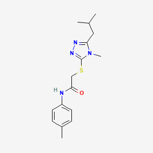 2-[[4-methyl-5-(2-methylpropyl)-1,2,4-triazol-3-yl]sulfanyl]-N-(4-methylphenyl)acetamide