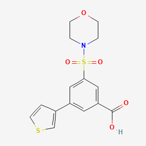 molecular formula C15H15NO5S2 B5454121 3-(morpholin-4-ylsulfonyl)-5-(3-thienyl)benzoic acid 