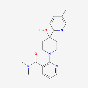 2-[4-hydroxy-4-(5-methylpyridin-2-yl)piperidin-1-yl]-N,N-dimethylnicotinamide