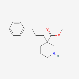 ethyl 3-(3-phenylpropyl)piperidine-3-carboxylate