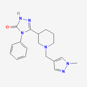 molecular formula C18H22N6O B5454165 5-{1-[(1-methyl-1H-pyrazol-4-yl)methyl]-3-piperidinyl}-4-phenyl-2,4-dihydro-3H-1,2,4-triazol-3-one 