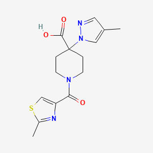 4-(4-methyl-1H-pyrazol-1-yl)-1-[(2-methyl-1,3-thiazol-4-yl)carbonyl]piperidine-4-carboxylic acid