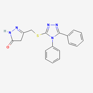 5-{[(4,5-diphenyl-4H-1,2,4-triazol-3-yl)thio]methyl}-2,4-dihydro-3H-pyrazol-3-one