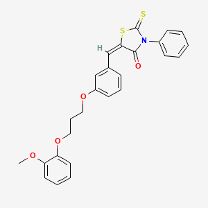 (5E)-5-[[3-[3-(2-methoxyphenoxy)propoxy]phenyl]methylidene]-3-phenyl-2-sulfanylidene-1,3-thiazolidin-4-one