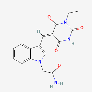 2-{3-[(1-ethyl-2,4,6-trioxotetrahydro-5(2H)-pyrimidinylidene)methyl]-1H-indol-1-yl}acetamide