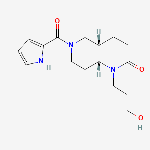 molecular formula C16H23N3O3 B5454249 (4aS*,8aR*)-1-(3-hydroxypropyl)-6-(1H-pyrrol-2-ylcarbonyl)octahydro-1,6-naphthyridin-2(1H)-one 