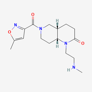 molecular formula C16H24N4O3 B5454252 rel-(4aS,8aR)-1-[2-(methylamino)ethyl]-6-[(5-methyl-3-isoxazolyl)carbonyl]octahydro-1,6-naphthyridin-2(1H)-one hydrochloride 