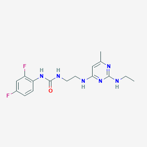 molecular formula C16H20F2N6O B5454255 N-(2,4-difluorophenyl)-N'-(2-{[2-(ethylamino)-6-methyl-4-pyrimidinyl]amino}ethyl)urea 