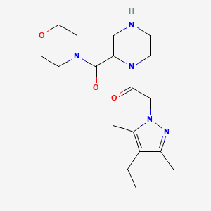 4-({1-[(4-ethyl-3,5-dimethyl-1H-pyrazol-1-yl)acetyl]-2-piperazinyl}carbonyl)morpholine