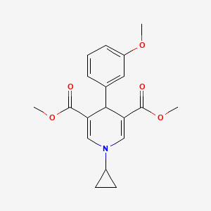 molecular formula C19H21NO5 B5454278 3,5-DIMETHYL 1-CYCLOPROPYL-4-(3-METHOXYPHENYL)-1,4-DIHYDROPYRIDINE-3,5-DICARBOXYLATE 