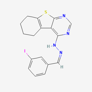 molecular formula C17H15IN4S B5454288 N-[(Z)-(3-iodophenyl)methylideneamino]-5,6,7,8-tetrahydro-[1]benzothiolo[2,3-d]pyrimidin-4-amine 