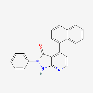 molecular formula C22H15N3O B5454299 4-(naphthalen-1-yl)-2-phenyl-1,2-dihydro-3H-pyrazolo[3,4-b]pyridin-3-one 