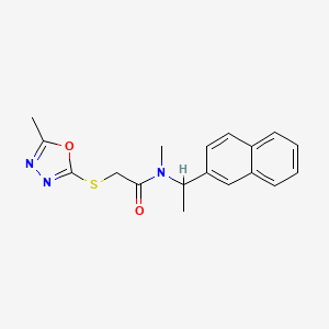 N-methyl-2-[(5-methyl-1,3,4-oxadiazol-2-yl)thio]-N-[1-(2-naphthyl)ethyl]acetamide