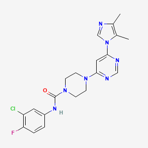 N-(3-chloro-4-fluorophenyl)-4-[6-(4,5-dimethyl-1H-imidazol-1-yl)-4-pyrimidinyl]-1-piperazinecarboxamide