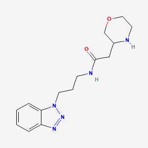 molecular formula C15H21N5O2 B5454356 N-[3-(1H-1,2,3-benzotriazol-1-yl)propyl]-2-(3-morpholinyl)acetamide hydrochloride 