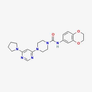 N-(2,3-dihydro-1,4-benzodioxin-6-yl)-4-[6-(1-pyrrolidinyl)-4-pyrimidinyl]-1-piperazinecarboxamide