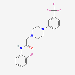 molecular formula C19H19F4N3O B5454422 N-(2-fluorophenyl)-2-{4-[3-(trifluoromethyl)phenyl]piperazin-1-yl}acetamide 