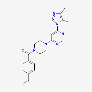 molecular formula C22H26N6O B5454427 4-(4,5-dimethyl-1H-imidazol-1-yl)-6-[4-(4-ethylbenzoyl)-1-piperazinyl]pyrimidine 