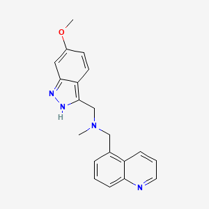 molecular formula C20H20N4O B5454436 1-(6-methoxy-1H-indazol-3-yl)-N-methyl-N-(5-quinolinylmethyl)methanamine 