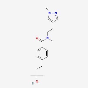 molecular formula C19H27N3O2 B5454437 4-(3-hydroxy-3-methylbutyl)-N-methyl-N-[2-(1-methyl-1H-pyrazol-4-yl)ethyl]benzamide 