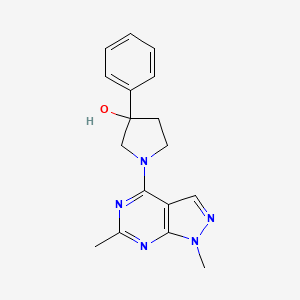 molecular formula C17H19N5O B5454453 1-(1,6-dimethyl-1H-pyrazolo[3,4-d]pyrimidin-4-yl)-3-phenyl-3-pyrrolidinol 