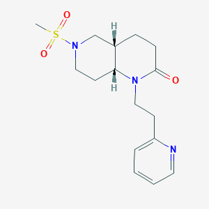 molecular formula C16H23N3O3S B5454466 (4aS*,8aR*)-6-(methylsulfonyl)-1-(2-pyridin-2-ylethyl)octahydro-1,6-naphthyridin-2(1H)-one 