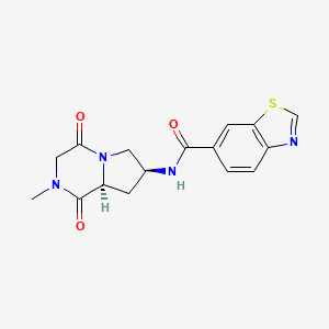 molecular formula C16H16N4O3S B5454495 N-[(7S,8aS)-2-methyl-1,4-dioxooctahydropyrrolo[1,2-a]pyrazin-7-yl]-1,3-benzothiazole-6-carboxamide 