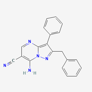 molecular formula C20H15N5 B5454507 7-amino-2-benzyl-3-phenylpyrazolo[1,5-a]pyrimidine-6-carbonitrile 