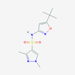 molecular formula C12H18N4O3S B5454512 N-(5-TERT-BUTYL-12-OXAZOL-3-YL)-13-DIMETHYL-1H-PYRAZOLE-4-SULFONAMIDE 