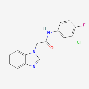 molecular formula C15H11ClFN3O B5454515 2-(1H-benzimidazol-1-yl)-N-(3-chloro-4-fluorophenyl)acetamide 