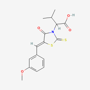 molecular formula C16H17NO4S2 B5454523 2-[(5Z)-5-(3-methoxybenzylidene)-4-oxo-2-thioxo-1,3-thiazolidin-3-yl]-3-methylbutanoic acid 