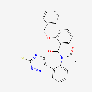 molecular formula C26H22N4O3S B5454531 1-[6-[2-(BENZYLOXY)PHENYL]-3-(METHYLSULFANYL)[1,2,4]TRIAZINO[5,6-D][3,1]BENZOXAZEPIN-7(6H)-YL]-1-ETHANONE 