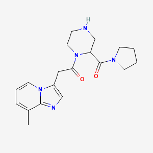 molecular formula C19H25N5O2 B5454544 8-methyl-3-{2-oxo-2-[2-(1-pyrrolidinylcarbonyl)-1-piperazinyl]ethyl}imidazo[1,2-a]pyridine 