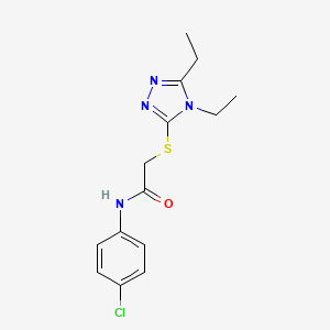 molecular formula C14H17ClN4OS B5454600 N-(4-chlorophenyl)-2-[(4,5-diethyl-4H-1,2,4-triazol-3-yl)sulfanyl]acetamide 