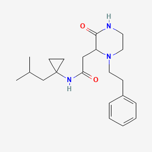 molecular formula C21H31N3O2 B5454607 N-(1-isobutylcyclopropyl)-2-[3-oxo-1-(2-phenylethyl)-2-piperazinyl]acetamide 