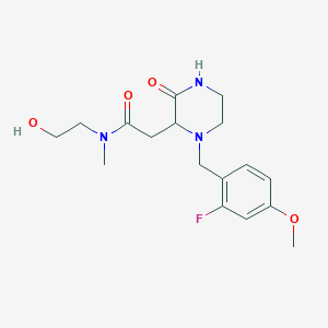 2-[1-(2-fluoro-4-methoxybenzyl)-3-oxo-2-piperazinyl]-N-(2-hydroxyethyl)-N-methylacetamide