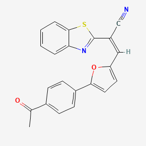 (2Z)-3-[5-(4-acetylphenyl)furan-2-yl]-2-(1,3-benzothiazol-2-yl)prop-2-enenitrile