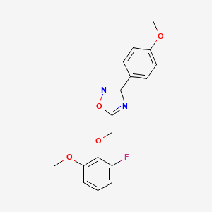 molecular formula C17H15FN2O4 B5454651 5-[(2-fluoro-6-methoxyphenoxy)methyl]-3-(4-methoxyphenyl)-1,2,4-oxadiazole 