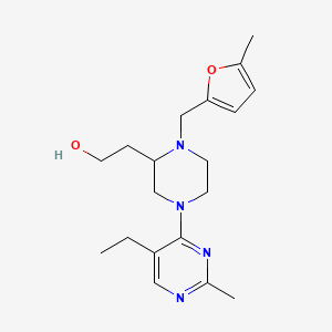 2-{4-(5-ethyl-2-methyl-4-pyrimidinyl)-1-[(5-methyl-2-furyl)methyl]-2-piperazinyl}ethanol