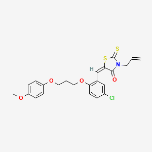 (5E)-5-[[5-chloro-2-[3-(4-methoxyphenoxy)propoxy]phenyl]methylidene]-3-prop-2-enyl-2-sulfanylidene-1,3-thiazolidin-4-one