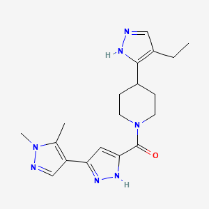 5-{[4-(4-ethyl-1H-pyrazol-5-yl)piperidin-1-yl]carbonyl}-1',5'-dimethyl-1'H,2H-3,4'-bipyrazole