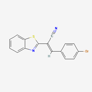 molecular formula C16H9BrN2S B5454742 (2E)-2-(1,3-benzothiazol-2-yl)-3-(4-bromophenyl)prop-2-enenitrile 