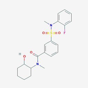 3-{[(2-fluorophenyl)(methyl)amino]sulfonyl}-N-(2-hydroxycyclohexyl)-N-methylbenzamide