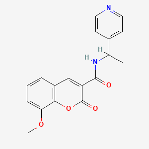 molecular formula C18H16N2O4 B5454752 8-methoxy-2-oxo-N-[1-(pyridin-4-yl)ethyl]-2H-chromene-3-carboxamide 