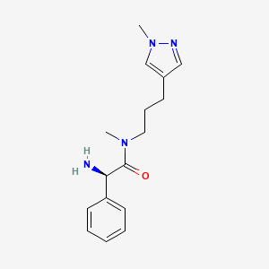 molecular formula C16H22N4O B5454768 (2R)-2-amino-N-methyl-N-[3-(1-methyl-1H-pyrazol-4-yl)propyl]-2-phenylacetamide 