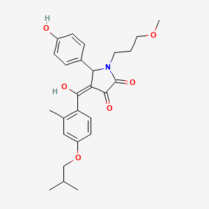 molecular formula C26H31NO6 B5454782 3-hydroxy-5-(4-hydroxyphenyl)-4-(4-isobutoxy-2-methylbenzoyl)-1-(3-methoxypropyl)-1,5-dihydro-2H-pyrrol-2-one 